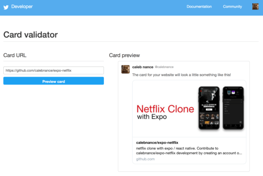 twitter link validator